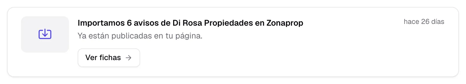 Aviso de Inmio: importamos 6 avisos de Di Rosa Propiedades en Zonaprop
