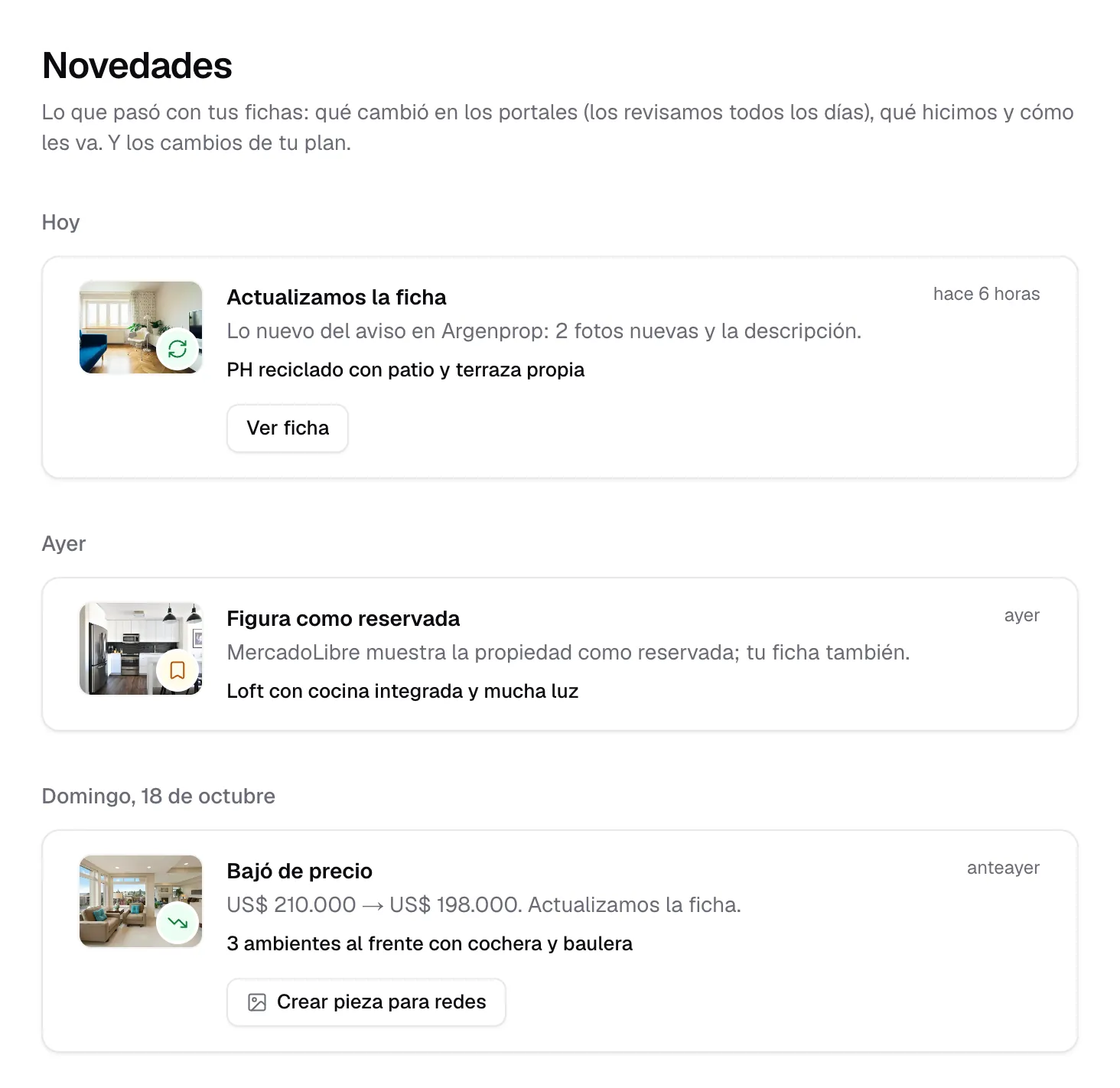 Novedades: actualizamos la ficha, figura como reservada y bajó de precio